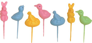 Easter Pick Assortment, Rabbits, Chicks, Bunnies, 24, 72, or 144 count