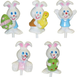 Easter Bunny 3D Happy Picks Assorted , 12 or 48 pcs