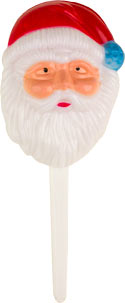 3-1/4" 3D Puffy Santa Head Pick - 72 count