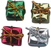 1" Wrapped Solid Foil Presents - 48 count