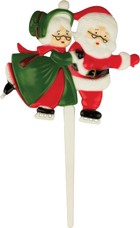 4.5" Skating Mr & Mrs. Clause Picks - 12 count