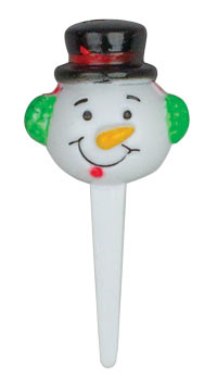 2-3/4" 3D Puffy Snowman Head Picks - Available in 12 and 60ct