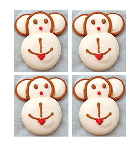 Edible Royal Icing Decorations - 2.25" Monkey Face - 4 count