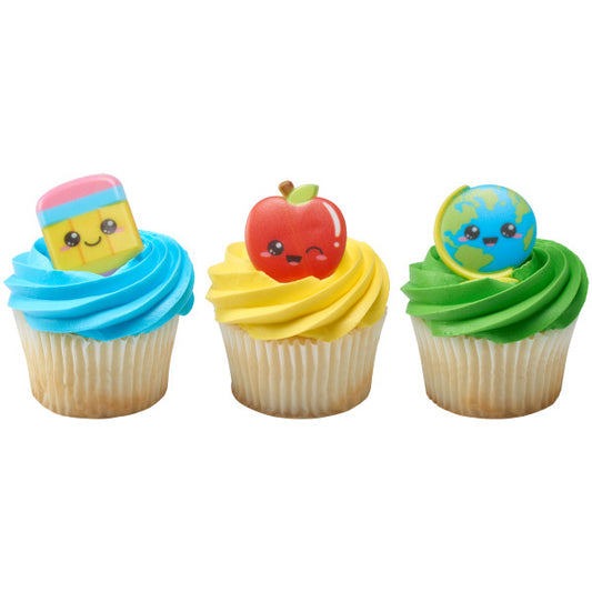 Kawaii Back to School Cupcake Rings