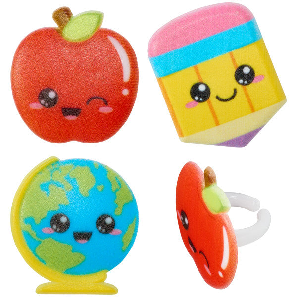Kawaii Back to School Cupcake Rings