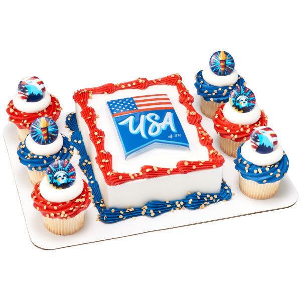 Celebrate Liberty Cupcake Rings 144 ct