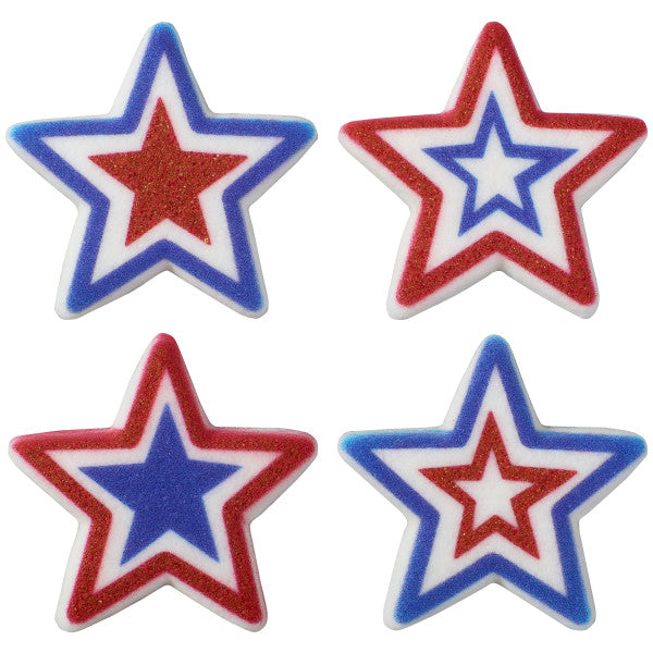 Large Patriotic Stars Assortment Sugar Decorations 120ct