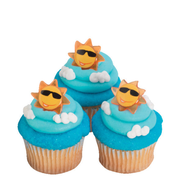 Sun Face Cupcake Rings 144ct