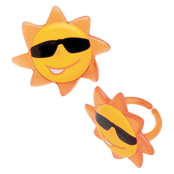Sun Face Cupcake Rings 144ct