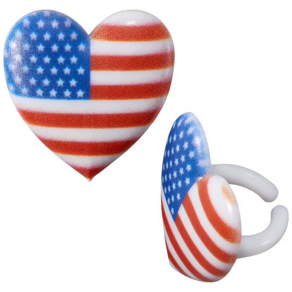 I Love the USA Cupcake Rings 144 ct