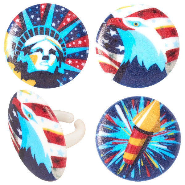 Celebrate Liberty Cupcake Rings 144 ct