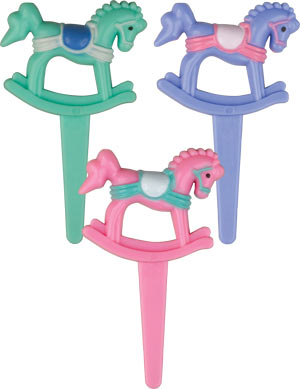 Rocking Horse Cake Picks - Assorted Colors