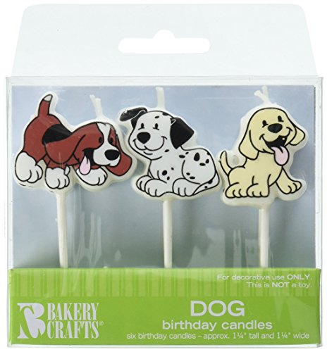 Oasis Supply Dog Birthday Candles,6-Piece, 1 1/4" tall and 1 1/4" wide.