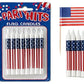 Oasis Supply, All American Bundle - 8-Pack Patriotic Birthday Candles, 6 USA! Food Flag Picks, & 4oz Red, White, & Blue Sprinkles