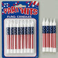 Oasis Supply, All American Bundle - 8-Pack Patriotic Birthday Candles, 6 USA! Food Flag Picks, & 4oz Red, White, & Blue Sprinkles