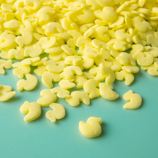 Oasis Supply Baby Shower Sprinkles & Sugar Shapes. Edible Decorations for Cakes, Cupcakes, and Cookies. Gender Reveal, Boy, Girl, and Neutral Party Baking Decorations (Rubber Ducks - Yellow)