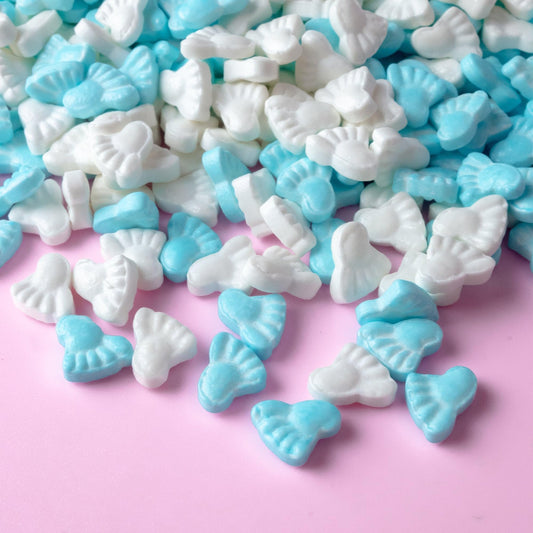 Oasis Supply Baby Shower Sprinkles & Sugar Shapes ? Edible Decorations for Cakes, Cupcakes, and Cookies ? Gender Reveal, Boy, Girl, and Neutral Party Baking Decorations (Baby Feet - Blue)