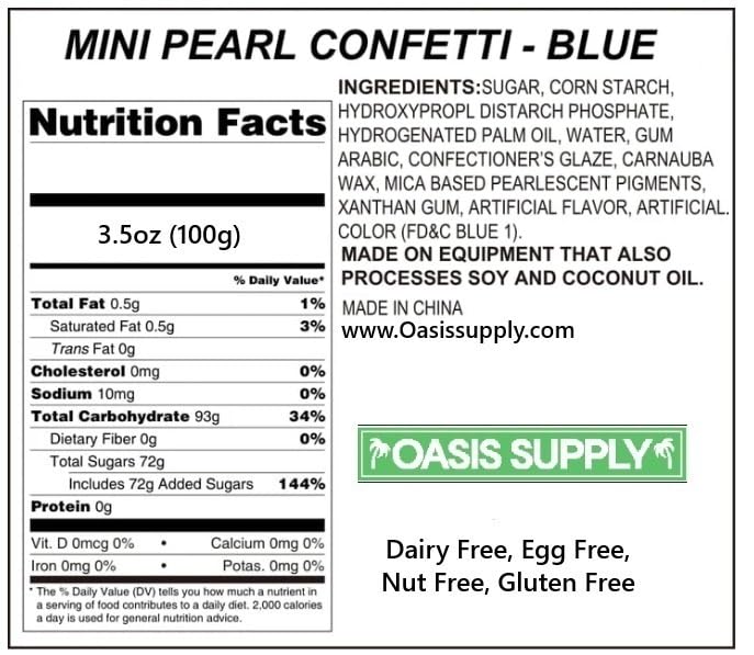 Oasis Supply Baby Shower Sprinkles & Sugar Shapes. Edible Decorations for Cakes, Cupcakes, and Cookies. Gender Reveal, Boy, Girl, and Neutral Party Baking Decorations (Pearl Quins - Blue)