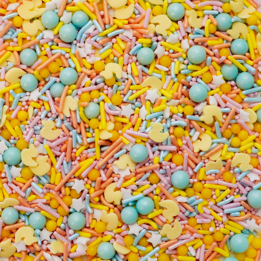 Oasis Supply Baby Shower Sprinkles & Sugar Shapes. Edible Decorations for Cakes, Cupcakes, and Cookies. Gender Reveal, Boy, Girl, and Neutral Party Baking Decorations (Ducky Mix - Assorted)