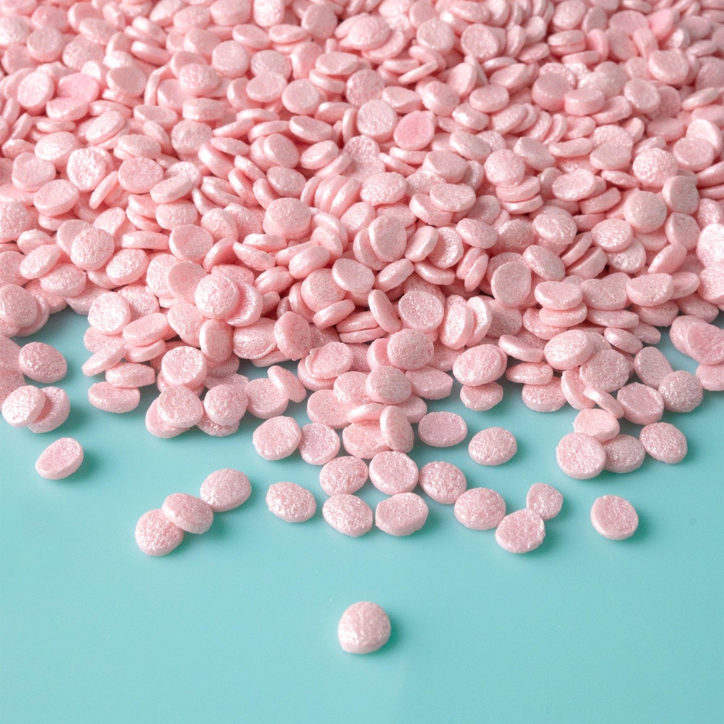 Oasis Supply Baby Shower Sprinkles & Sugar Shapes. Edible Decorations for Cakes, Cupcakes, and Cookies. Gender Reveal, Boy, Girl, and Neutral Party Baking Decorations (Pearl Quins - Pink)