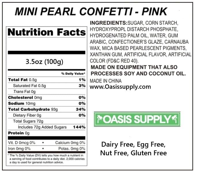 Oasis Supply Baby Shower Sprinkles & Sugar Shapes. Edible Decorations for Cakes, Cupcakes, and Cookies. Gender Reveal, Boy, Girl, and Neutral Party Baking Decorations (Pearl Quins - Pink)