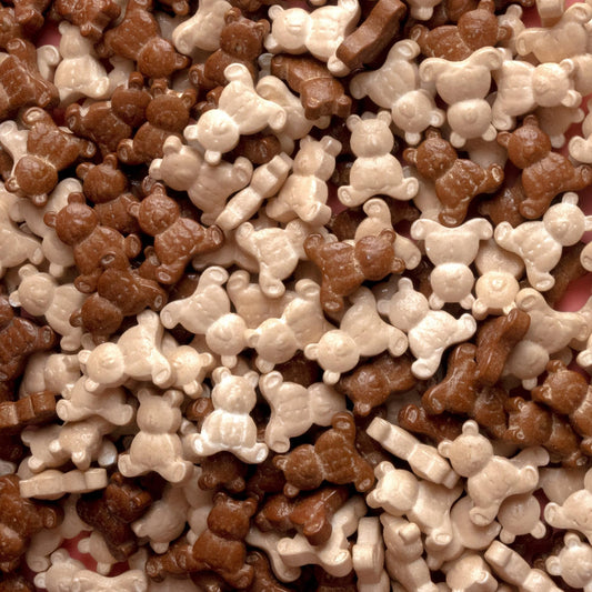 Oasis Supply Baby Shower Sprinkles & Sugar Shapes. Edible Decorations for Cakes, Cupcakes, and Cookies. Gender Reveal, Boy, Girl, and Neutral Party Baking Decorations (Teddy Bear - Brown)