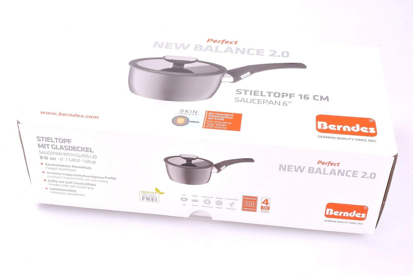 Berndes Balance Induction Enduro Stieltopf Saucepan 16 cm, xxl - chest 48-50in, Black