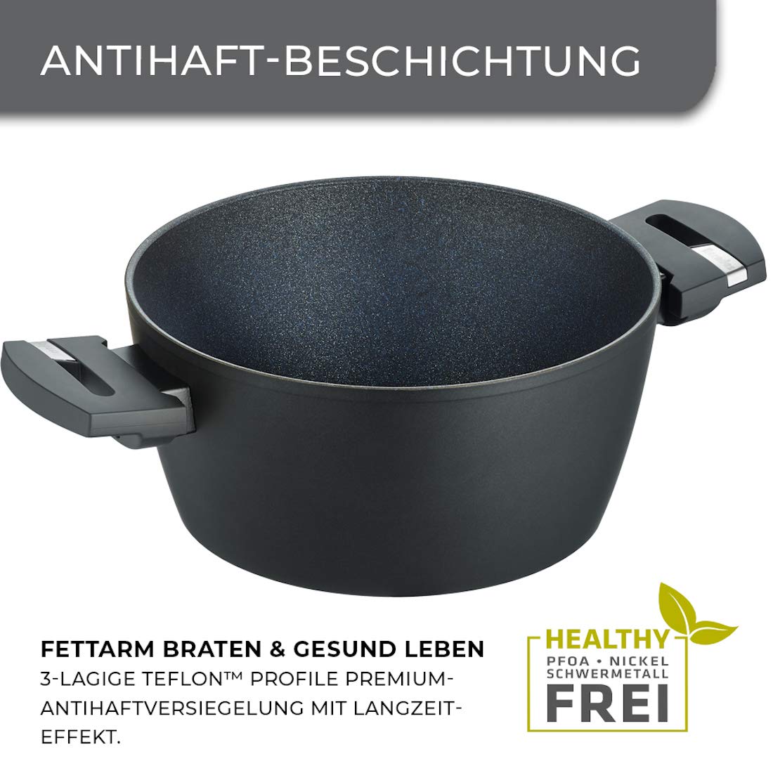 Berndes Balance Induction Enduro Kochtopf Cooking pot 20 cm, eu20, Black