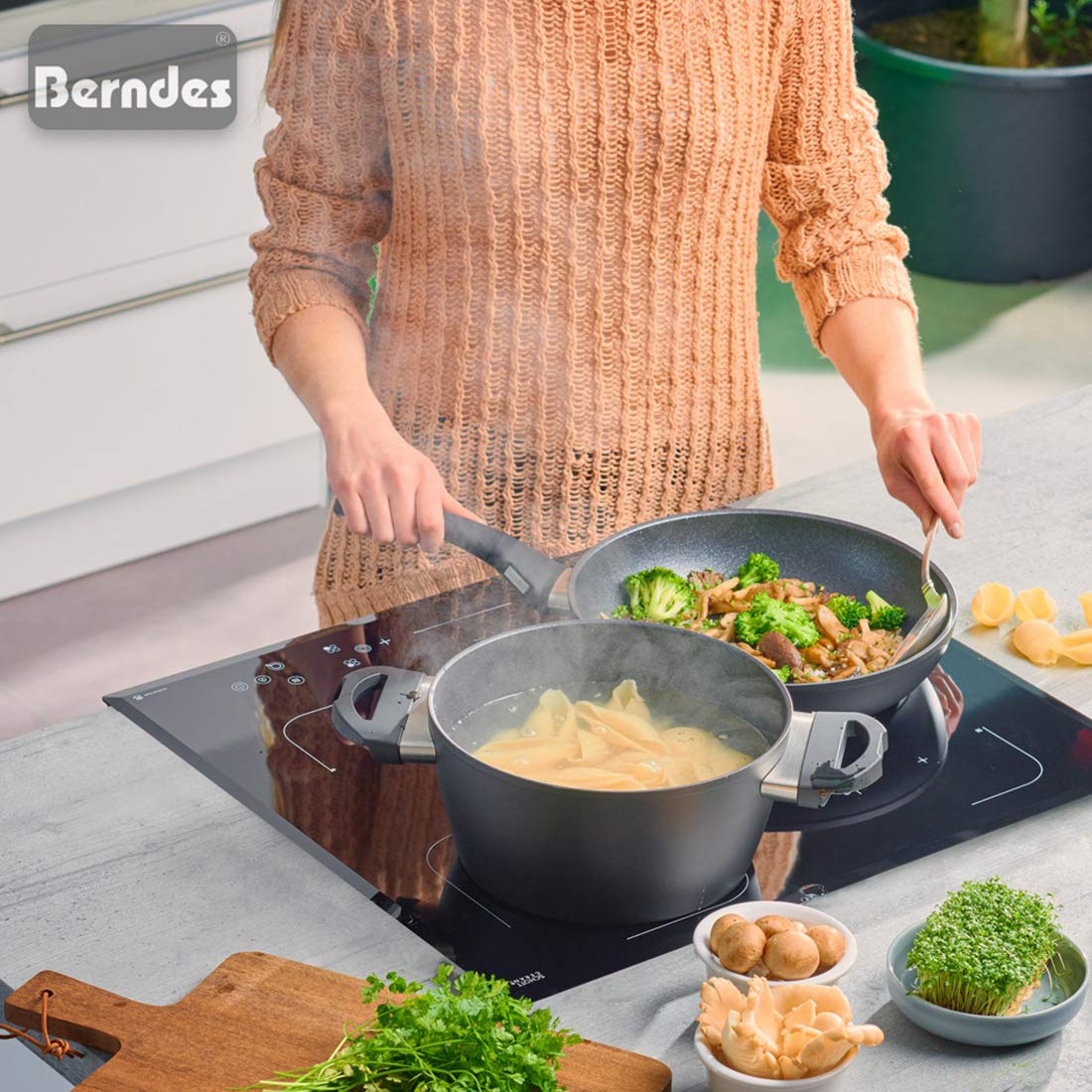 Berndes Balance Induction Enduro Cookware Set 4-Piece Aluminium Black
