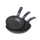 Moneta Set Frying Pans, Aluminum, Black, 20-24-28 cm