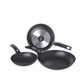 Moneta Set Frying Pans, Aluminum, Black, 20-24-28 cm