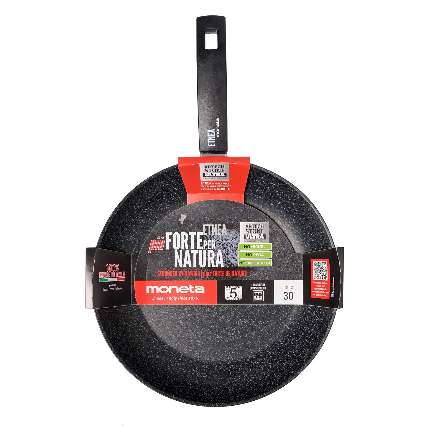 Moneta Etnea Artech Ultra Frying Pan 32 cm, Aluminum, 3.5 liters, Black