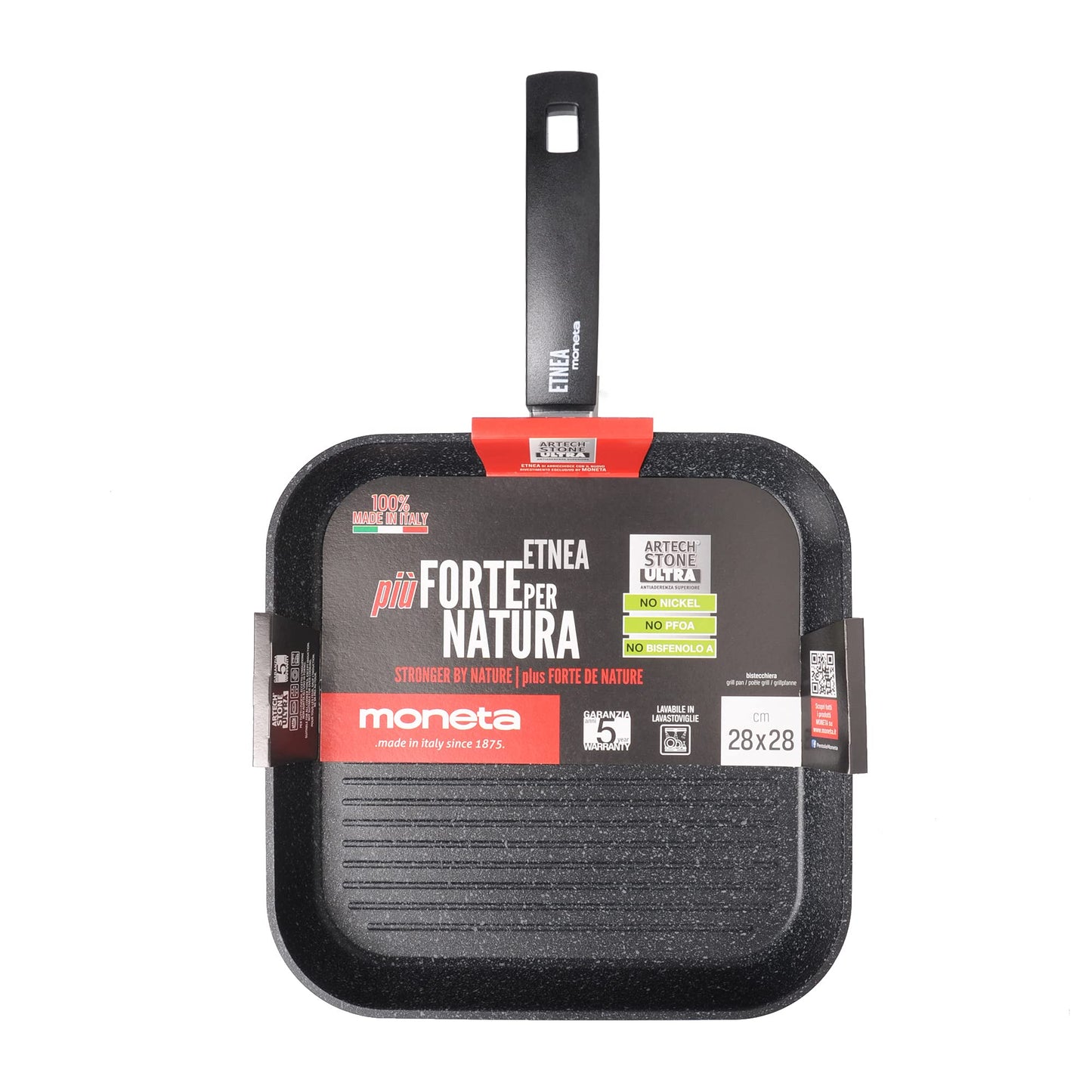 Moneta Square Grill Pan 28 x 28 cm, Aluminum, Black (0008651428)