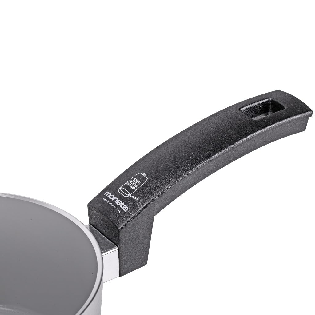 Moneta Innova Saucepan 1 m 16 cm, Natural FineGres Coating (NO PFAS), Also Suitable for Induction, 100% Made in Italy
