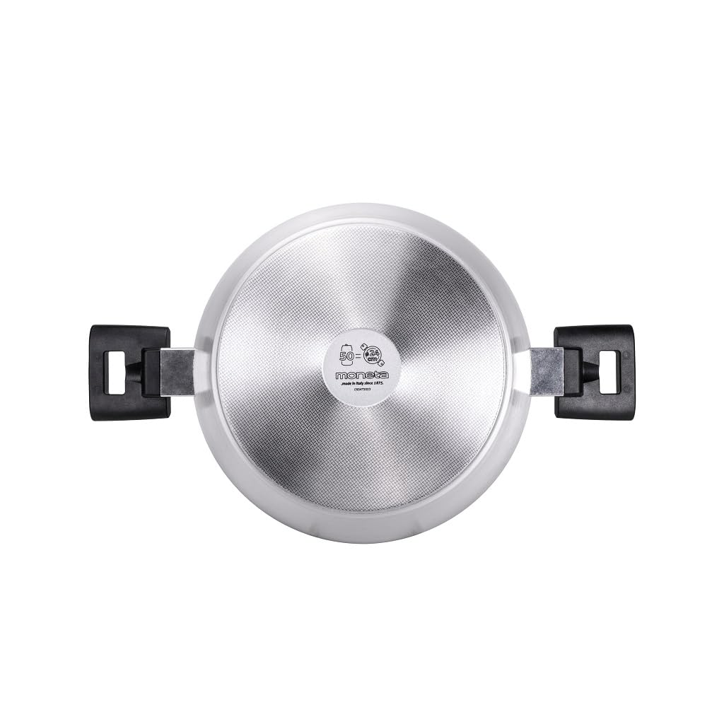Moneta Innova Saucepan, 2 m, 20 cm, Natural FineGres Coating (NO PFAS), Also Suitable for Induction, 100% Made in Italy