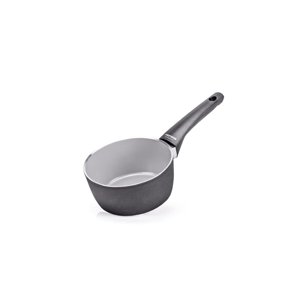 Moneta Futura Saucepan 1 m 16 cm, Natural Non-stick FineGres Coating, Also Suitable for Induction Hobs 100% Made in Italy