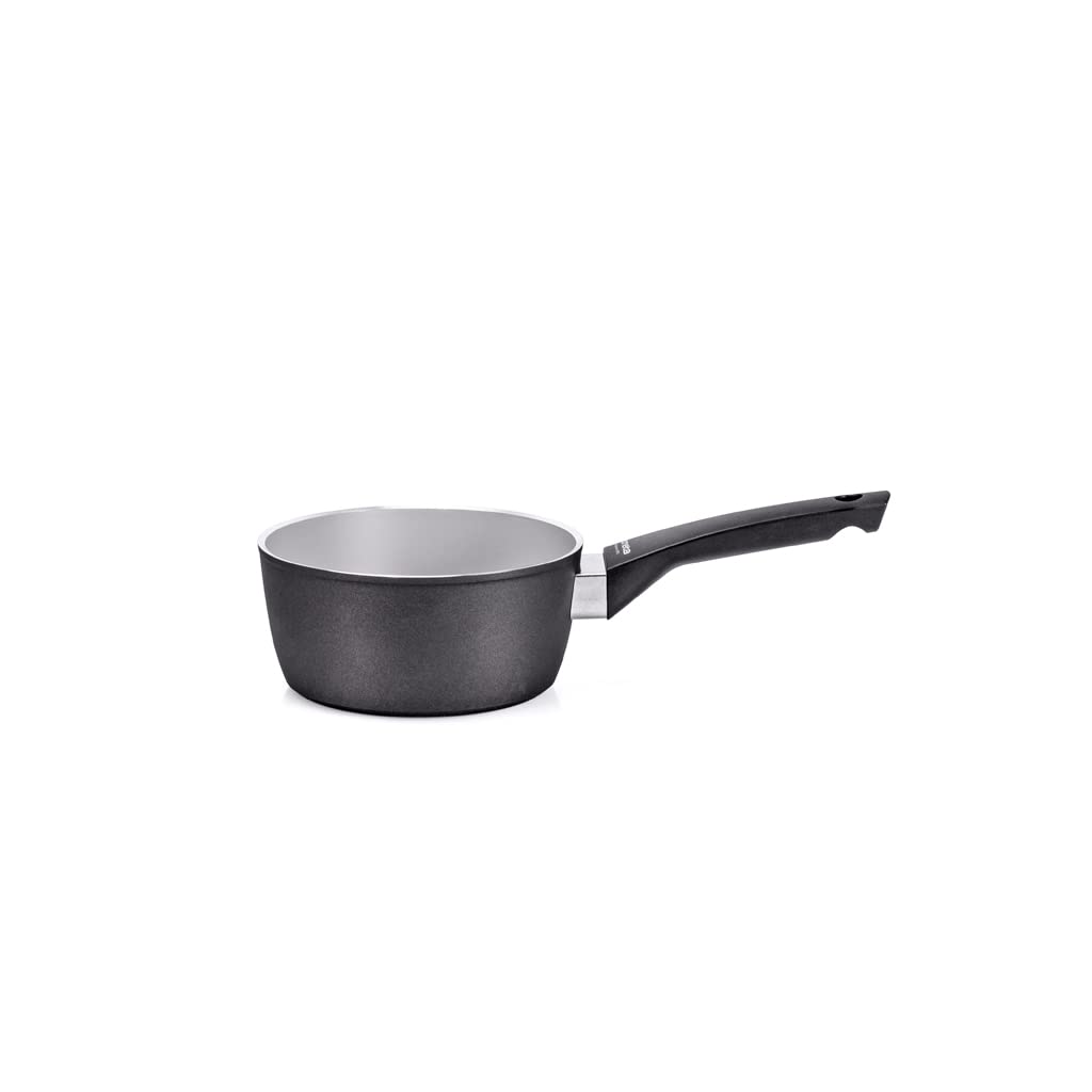 Moneta Futura Saucepan 1 m 16 cm, Natural Non-stick FineGres Coating, Also Suitable for Induction Hobs 100% Made in Italy