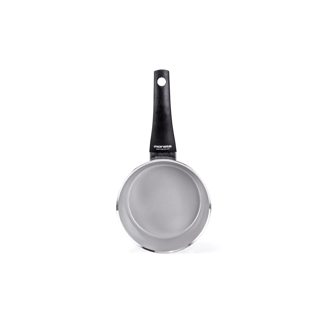 Moneta Futura Saucepan 1 m 16 cm, Natural Non-stick FineGres Coating, Also Suitable for Induction Hobs 100% Made in Italy