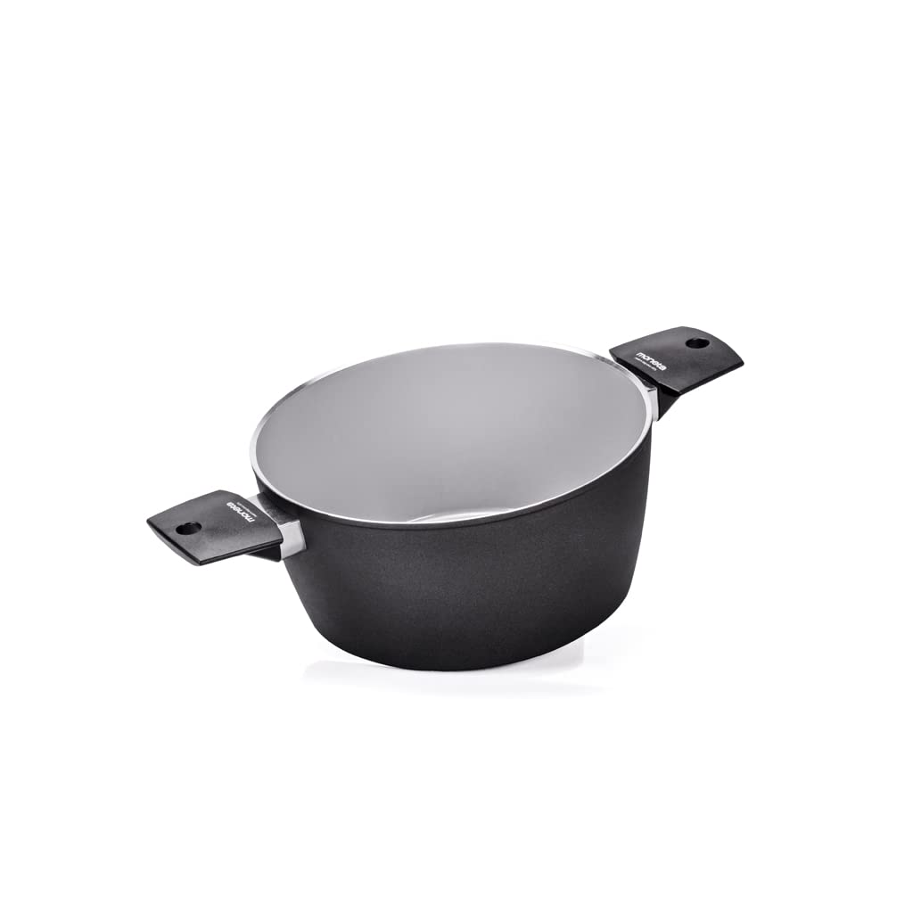 Moneta Futura Saucepan ?24 cm, Natural FineGres Non-Stick Coating, Also Suitable for Induction Hobs, 100% Made in Italy