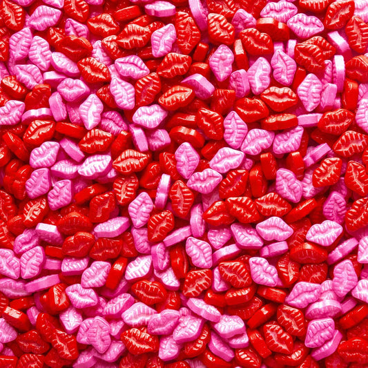 Oasis Supply Valentine's Day Sprinkles, Red and Pink Lips Mix - 3 oz