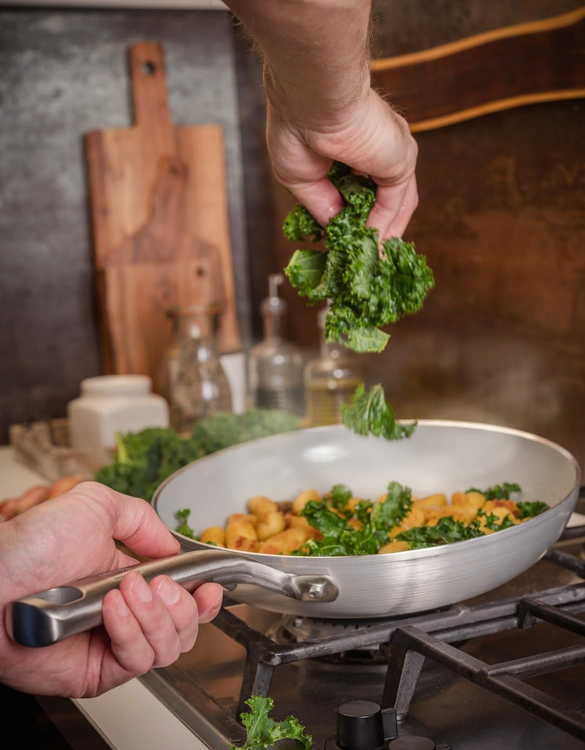 Frying pan 20, 24, 28 or 30 cm, aluminum, recycled, gray - b.free