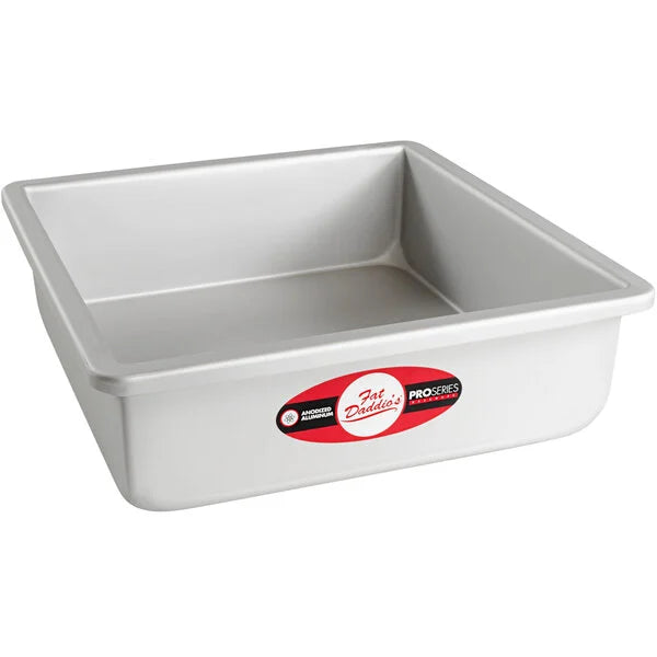 Fat Daddio's Square Aluminum Pans, 14/16-Gauge Hard Anodized Aluminum, Galvanized Steel, Choose from 30 Sizes