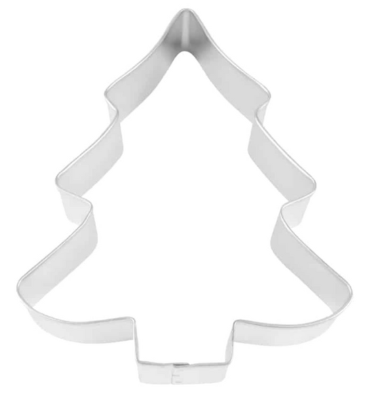 Cookie Cutter Snow Covered Christmas Tree 5" Tin