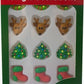 Christmas Edible Cake Decorations - Candy or Cupcake Topper -Gingerbread Man, Santa Face, Trees, Wreaths, Reindeer, & Christmas Boots 60 Pieces Total