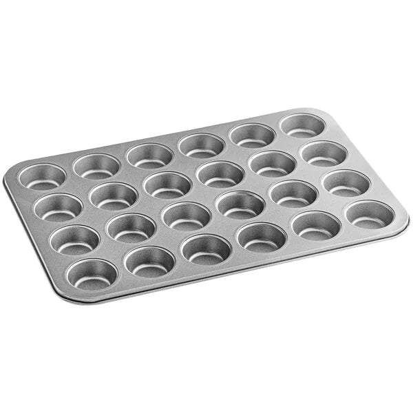 Mini Muffin / Cupcake Pan - Non-Stick Carbon Steel - 24 Cup, 1 oz Capacity per Compartment