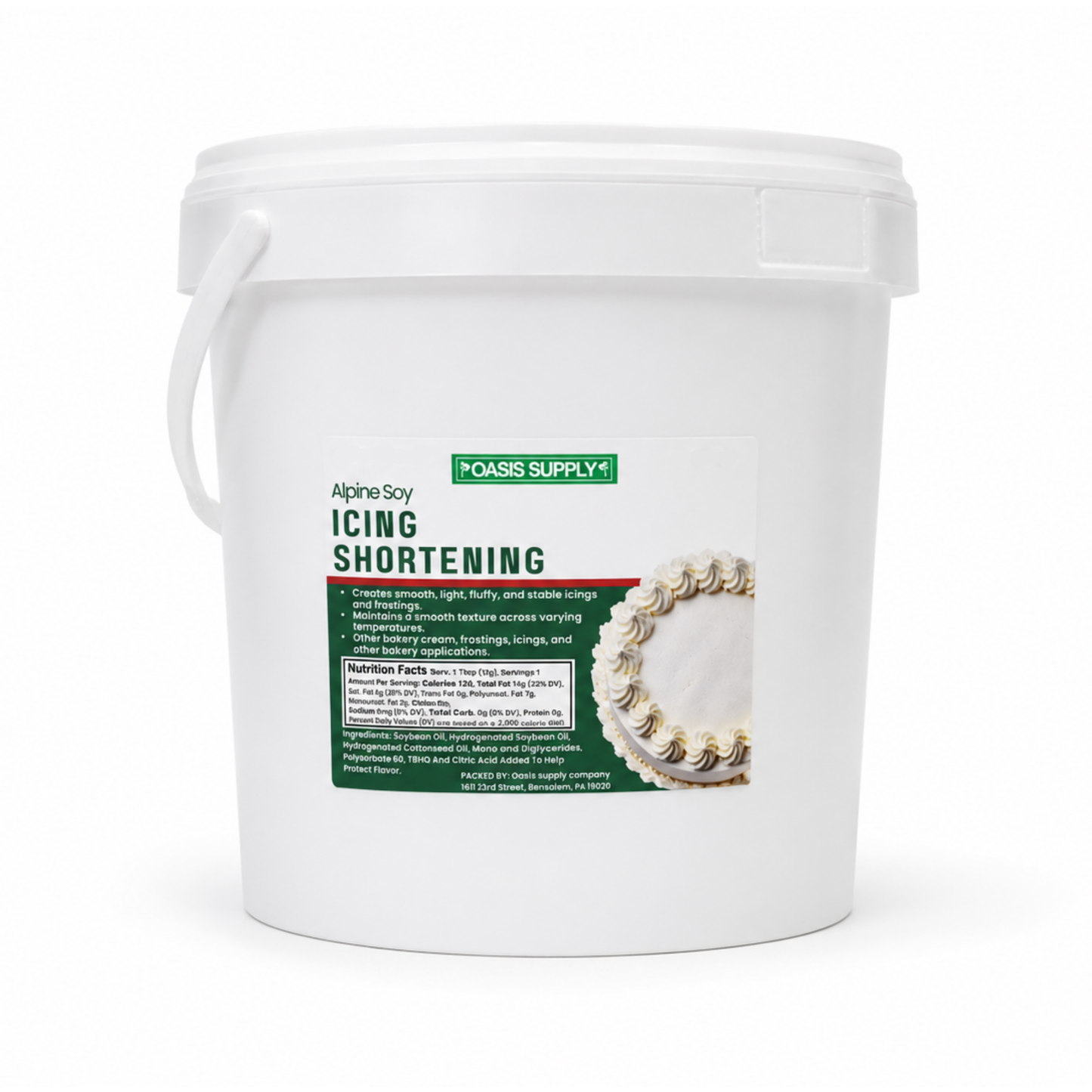 Soy-Based High-Ratio Icing Shortening, From 2.5 to 50 lbs