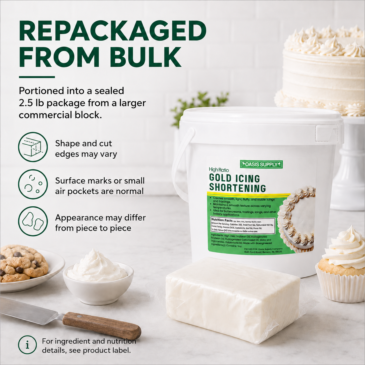 High-Ratio Gold Icing Shortening, Zero Grams Trans Fat per Serving, Premium Bakery Shortening for Buttercream, Frosting and Icing