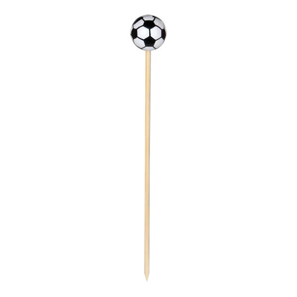 Soccer Ball Bamboo Food / Cocktail Picks, 4 3/4"  - 100 or 1000 count