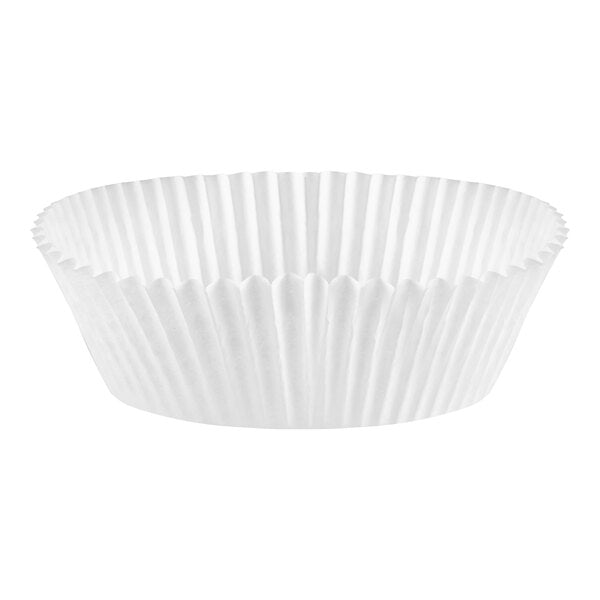 White Fluted Baking Cups - Jumbo Size, Large Diameter, 3 1/2" x 1 1/2"