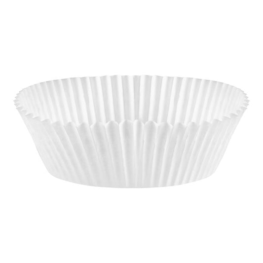 White Fluted Baking Cups - Jumbo Size, Large Diameter, 3 1/2" x 1 1/2"